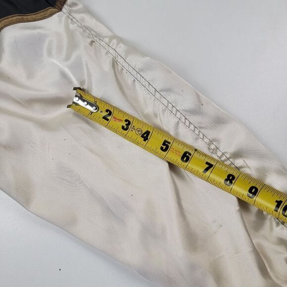 Vintage 80s 90s Giacca Sport Full Zip Windbreaker Jacket Gold Black  Size Medium - Picture 6 of 11